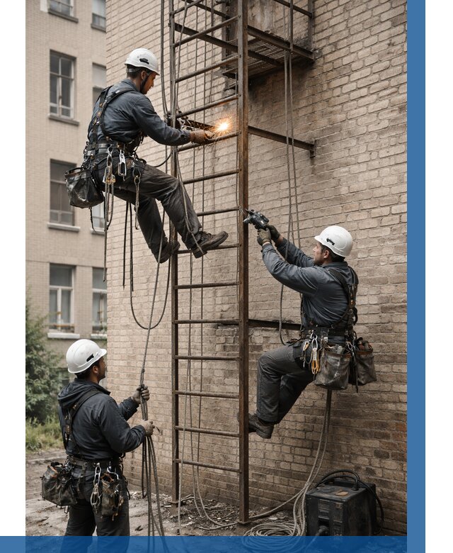 Ремонт пожарной лестницы в Мысках от 7607 р. | ВЫСОТНИК-Мси