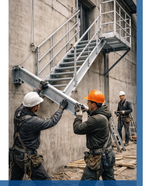 Монтаж металлических лестниц в Мысках от 15215 р. | ВЫСОТНИК-Мси