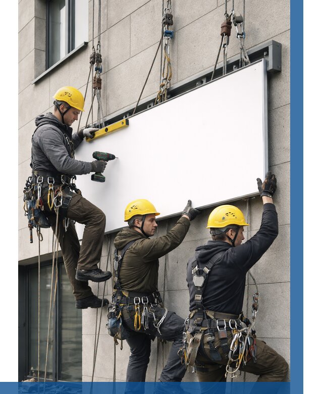 Монтаж рекламной вывески в Мысках от 8114 р. | ВЫСОТНИК-Мси