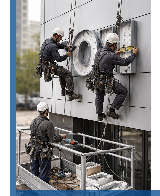 Профессиональный монтаж световых букв в Мысках под ключ
