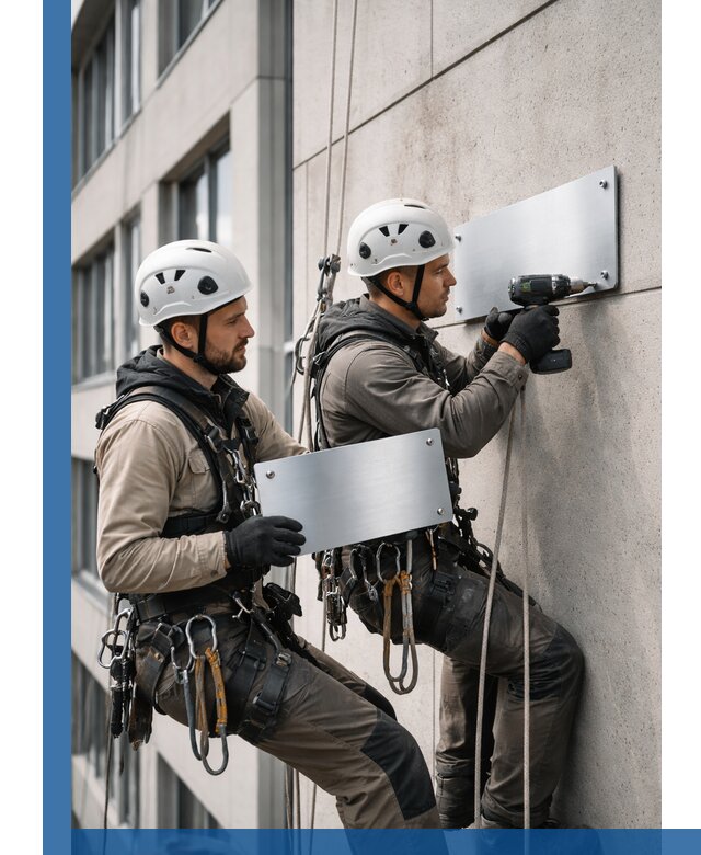 Монтаж табличек и указателей в Мысках для зданий и сооружений