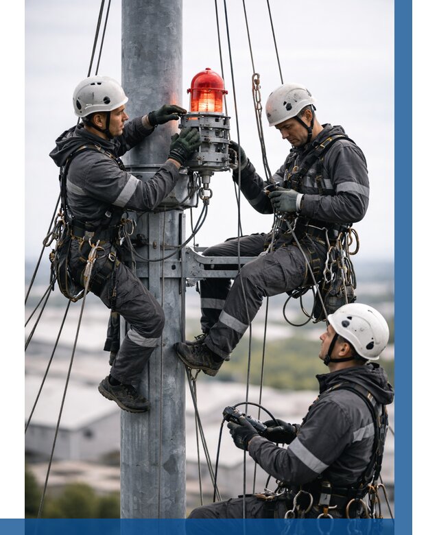 Монтаж заградительных огней в Мысках от 8622 р. | ВЫСОТНИК-Мси