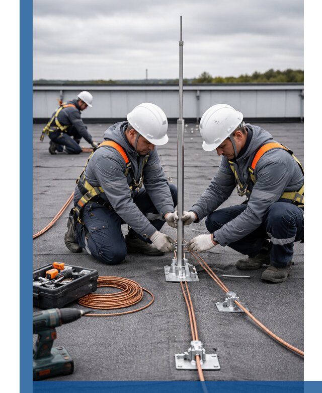 Монтаж молниезащиты на кровле в Мысках под ключ с гарантией