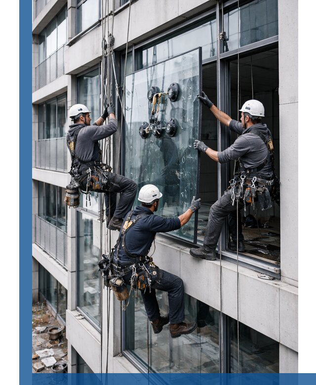 Фасадное остекление и монтаж витражей зданий в Мысках под ключ