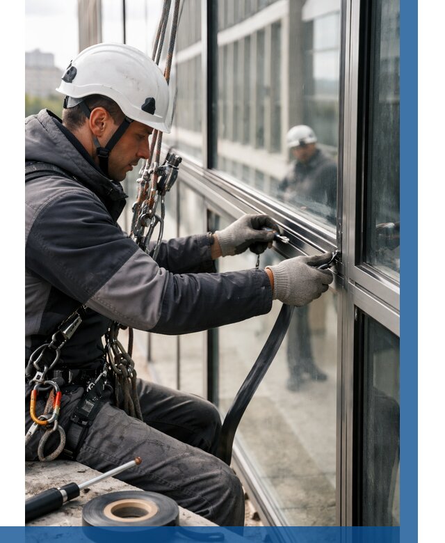 Ремонт витражных конструкций в Мысках от 3550 р. | ВЫСОТНИК-Мси