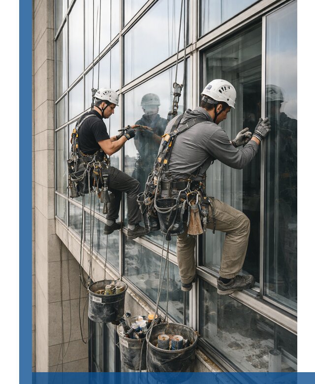 Ремонт витражных конструкций и фасадного остекления в Мысках