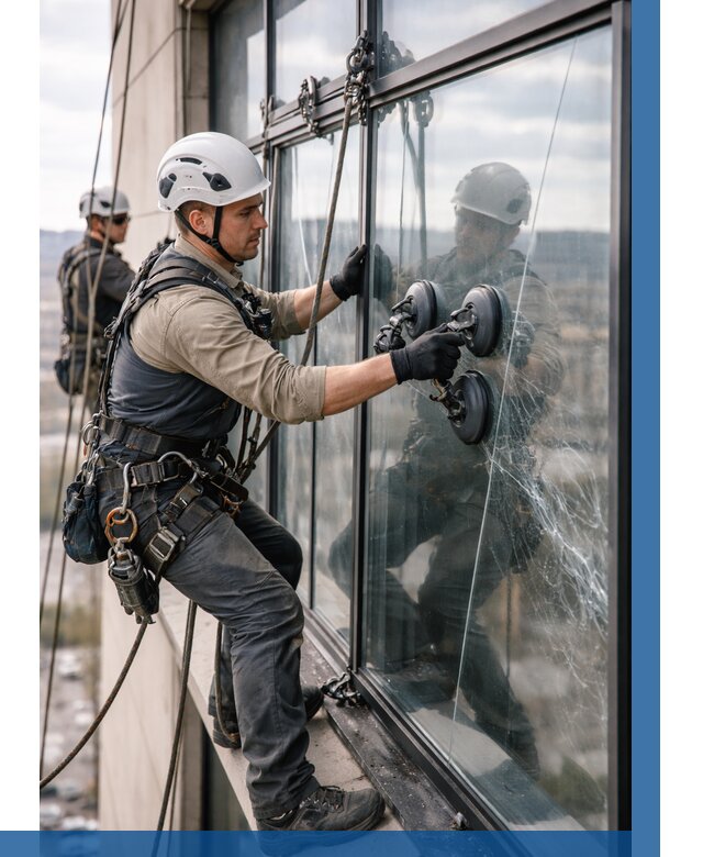 Замена стекла в витраже в Мысках под ключ от 8622 р. | ВЫСОТНИК-Мси