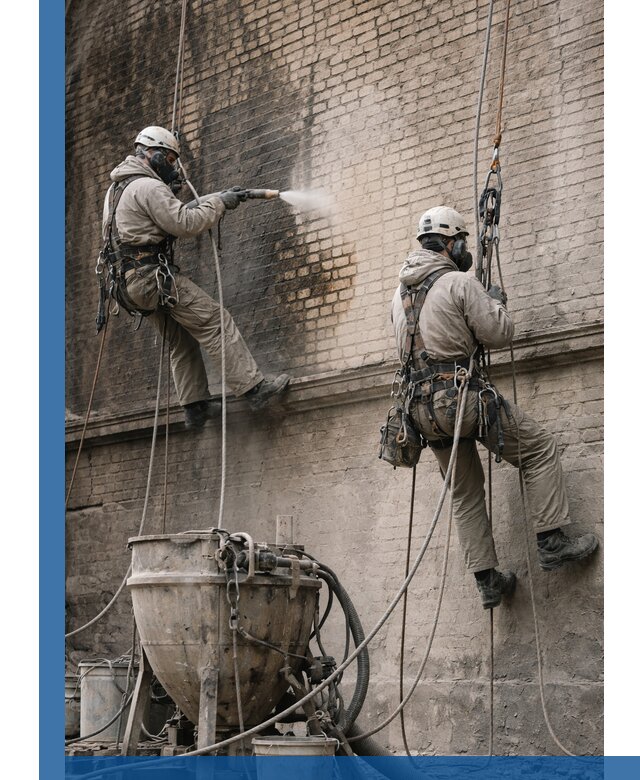 Пескоструйная очистка фасадов в Мысках профессионально