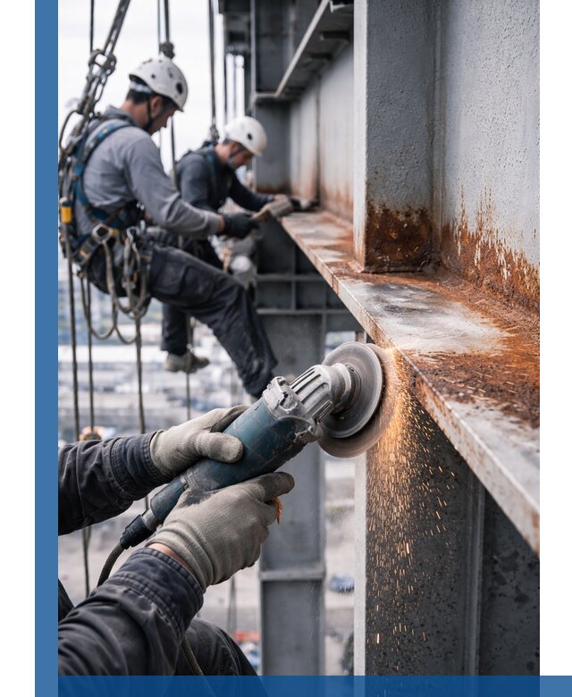 Зачистка металла от ржавчины и подготовка поверхностей в Мысках