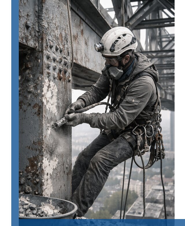 Удаление старой краски с металлических конструкций в Мысках