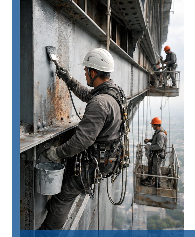 Покраска металлоконструкций на высоте в Мысках профессионально