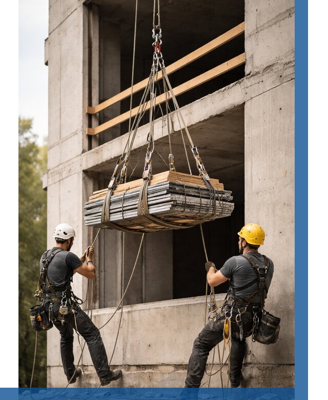 Подъем материала на этаж веревками в Мысках от 1521 р. | ВЫСОТНИК-Мси