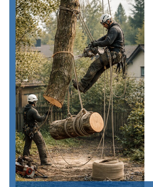 Валка деревьев частями в Мысках, безопасно и аккуратно