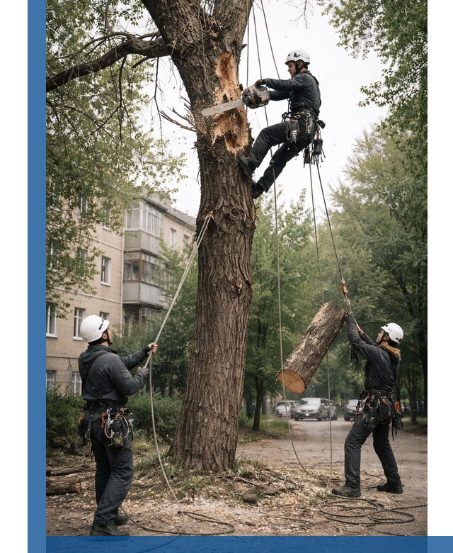 Срочное удаление аварийных деревьев в Мысках с гарантией безопасности