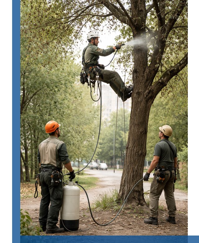 Обработка деревьев от вредителей в Мысках профессиональная защита